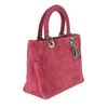 Image 2 : Christian Dior Pink Quilted Cannage Suede Leather Medium Lady Dior Handbag