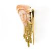 Image 5 : Vintage Carved Woman Angel Skin Coral.24 ctw Diamond 18K Gold Textured Pin Brooc