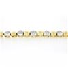 Image 6 : Vintage 18K TT Gold 1.50 ctw Pave Diamond & Polished Graduated Oval Link Bracele