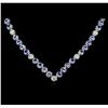 Image 1 : 14KT White Gold 11.52 ctw Tanzanite and Diamond Necklace