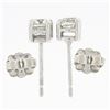 Image 4 : Antique Platinum.83 ctw Old European Diamond 4 Prong Basket Classic Stud Earring