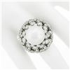 Image 3 : Large Vintage Handmade Platinum 14mm Pearl w/ 6.57 ctw Diamond Wire Work Dome Ri