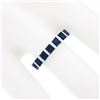 Image 3 : Platinum 1.82 ctw Square Step Cut Sapphire Bar Channel Set Stack Wedding Band Ri