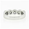 Image 7 : NEW Custom Made Platinum 1.19 ctw Bezel Diamond 5 Stone Classic Wedding Band Rin