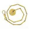Image 2 : Mens Antique 12k Yellow Gold Threaded Textured Bar Link 9.25" Pocket Watch Chain