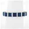 Image 1 : Unisex Platinum 5.61 ctw Square Step Cut Sapphire Bar Channel Eternity Band Ring