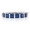 Image 3 : Unisex Platinum 5.61 ctw Square Step Cut Sapphire Bar Channel Eternity Band Ring