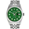 Image 2 : Rolex Mens Stainless Steel Green Diamond 36MM Datejust Wristwatch