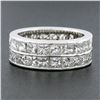 Image 2 : 14k White Gold 6.0 ctw Princess Channel Diamond Dual Double Row Eternity Band Ri