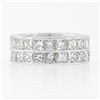 Image 5 : 14k White Gold 6.0 ctw Princess Channel Diamond Dual Double Row Eternity Band Ri