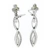 Image 6 : Vintage 14k White Gold 4 ctw Marquise Diamond Long Infinity Drop Dangle Earrings