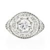 Image 4 : Vintage Platinum 1.21 ctw GIA Old European Diamond Dome Filigree Engagement Ring