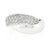 Image 4 : NEW 14k White Gold 0.52 ctw Pave Diamond & Polished Crossover Wide Band Ring