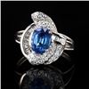 Image 1 : 1.87 ctw Blue Sapphire and 0.54 ctw Diamond Platinum Ring (GIA CERTIFIED)