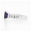 Image 6 : Platinum 2.83 ctw GIA Cushion Ceylon Purple Sapphire & Diamond Engagement Ring