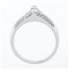 Image 8 : 14k White Gold 1.37 ctw Marquise Solitaire Baguette Round Diamond Engagement Rin