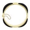 Image 6 : Vintage 14K Gold Black Onyx Hand Engraved Floral Work Hinged Bangle Bracelet