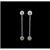 Image 1 : 14KT White Gold 0.89 ctw Diamond Earrings