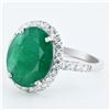 Image 1 : 5.99 ctw Emerald and 0.68 ctw Diamond Platinum Ring