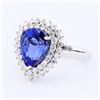 Image 2 : 4.62 ctw Tanzanite and 0.85 ctw Diamond 18K White Gold Ring