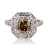 Image 1 : 1.57 ctw Fancy Dark Yellowish Brown CENTER Diamond 14K White Gold Ring (2.31 ctw