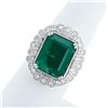 Image 2 : 8.68 ctw Emerald and 0.79 ctw Diamond 14K White Gold Ring