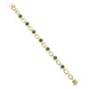 Image 4 : Vintage 18K & 14K TT Gold Round Bezel Sapphire & Baguette Diamond Link Bracelet