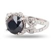 Image 2 : 4.49 ctw CENTER Black Diamond 14K White Gold Ring (4.95 ctw Diamonds)