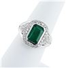 Image 2 : 2.51 ctw Emerald and 0.55 ctw Diamond 18K White Gold Ring