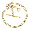Image 1 : Men's Antique Art Nouveau 14k Yellow Gold Paperclip Link 9.5" Pocket Watch Chain