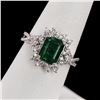 Image 3 : 1.99 ctw Emerald and 0.57 ctw Diamond Platinum Ring (GIA CERTIFIED)