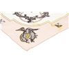 Image 4 : Hermes Pink White Print Silk Scarf