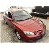 Image 10 : A12G --  2009 MAZDA 3 GS HATCHBACK RED 275,714 KMS