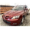 Image 3 : A12G --  2009 MAZDA 3 GS HATCHBACK RED 275,714 KMS
