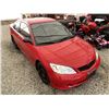 Image 10 : A2 --  2005 HONDA CIVIC RED 260912 KMS  "NO RESERVE"