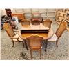 Image 4 : 650 - Hardwood Table and Chair set, with Lief inserts and 6 chairs.