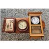 Image 1 : 686 - Oak Regulator Wall Clock, Nautical Wall Clock, Wodden Book Storage.