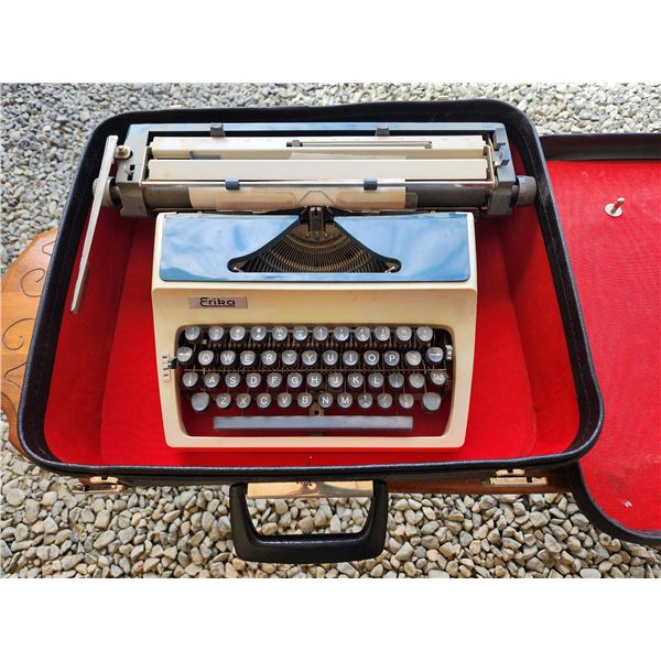 687 - Erika Typewriter, Made in Germany, with Case.