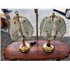 Image 2 : 691 - Brass 6 panel Lamps, Antique Victoria Lamp Shade and Lamp.