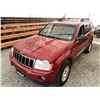 Image 4 : A12B -- 2005 JEEP GRAND CHEROKEE RED 324307 KMS