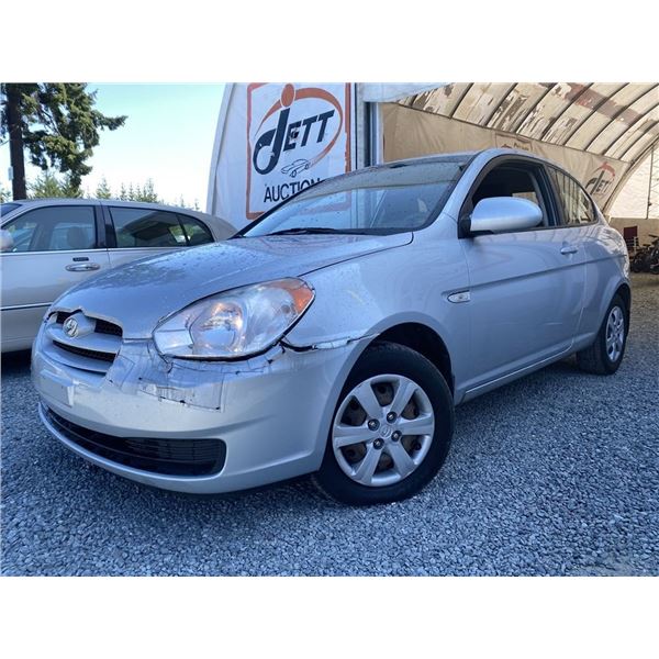 A12 T -- 2008 HYUNDAI ACCENT SILVER 243771 KMS