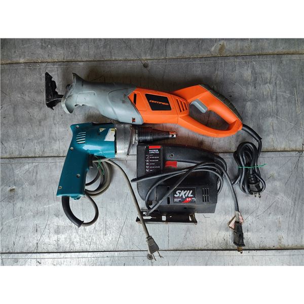 RECIPRICATING SAW, MAKITA DRILL, SKIL JIG SAW.