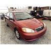 Image 9 : 0T --  2005 TOYOTA COROLLA CE RED 157329 KMS  "NO RESERVE"