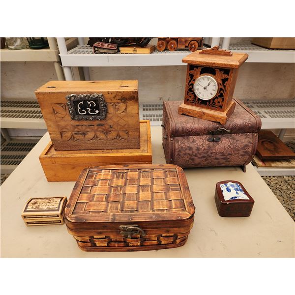 Wooden and Weaved Boxes