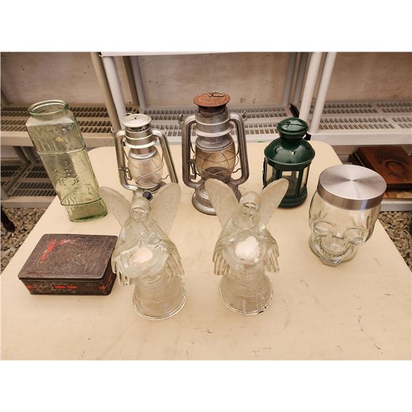 Lanterns, Candle Holders, and Glass Containers