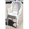 Image 1 : 4 WHITE PLASTIC STACKABLE PATIO CHAIRS