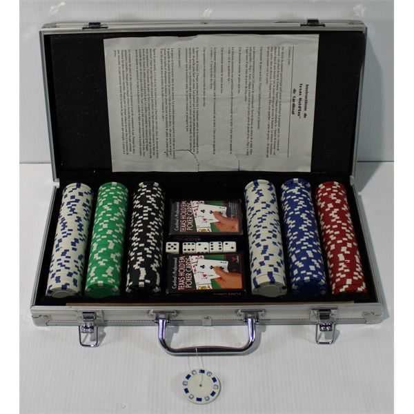 TEXAS HOLD'EM POKER GAMES SET W/ CASE