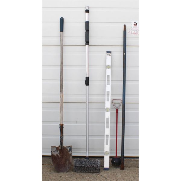 CROWBAR, LEVEL, SHOVELS, ETC.