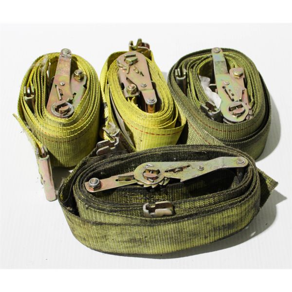 FLAT OF 4 RATCHET E-TRACK TIE DOWNS