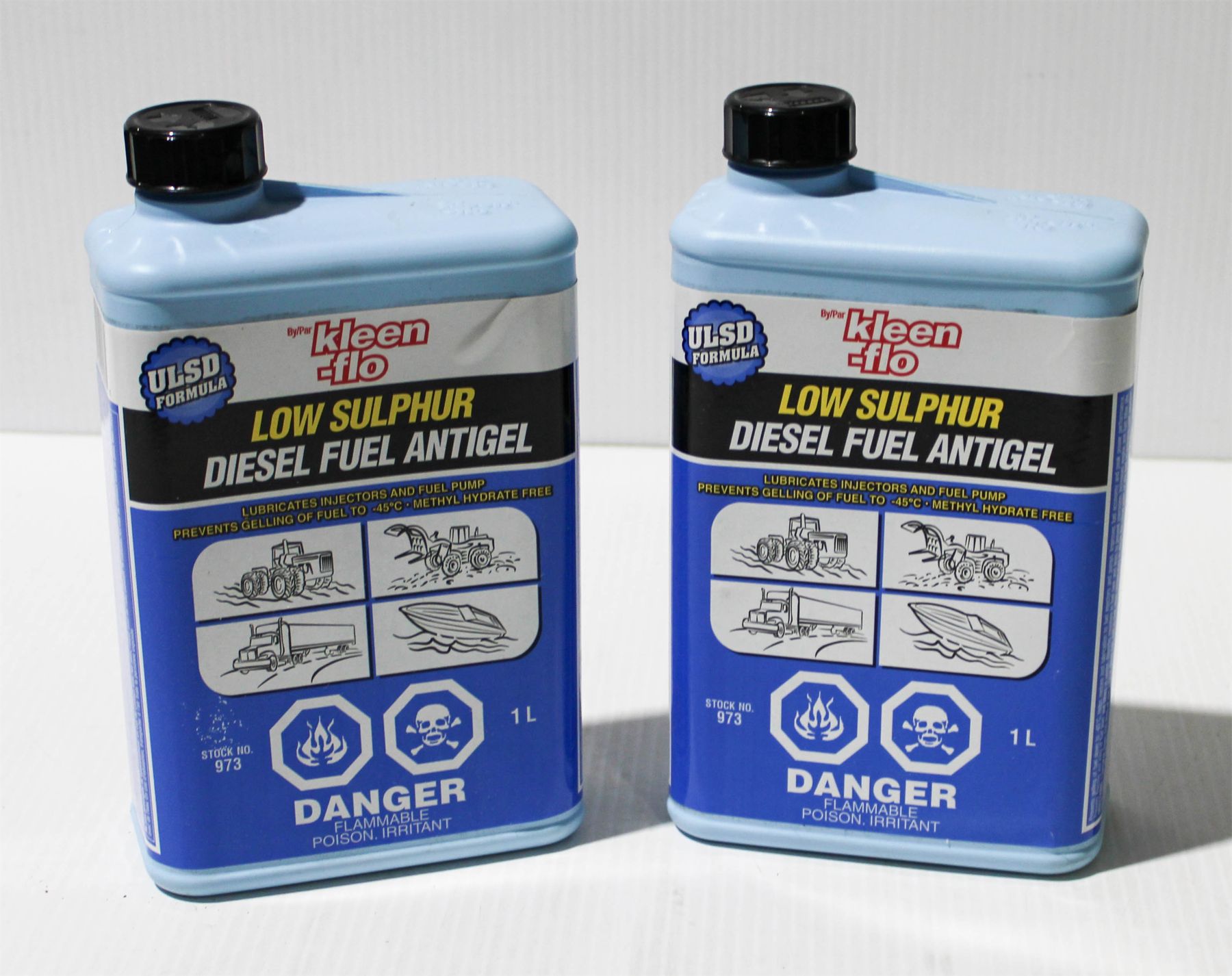 TWO SEALED KLEEN-FLO DIESEL FUEL ANTI-GEL 1L